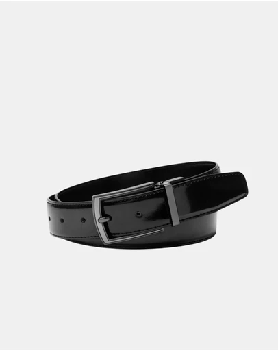 Buckle - Cypress. Australian Made Patent Reversible Leather Belt. 35mm width.