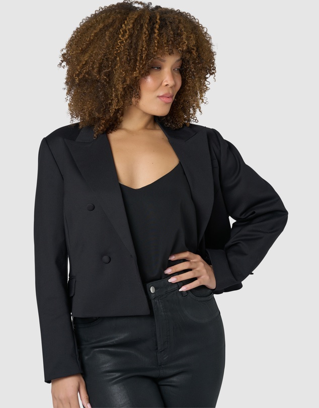Pink Dusk by Curve Project - Gimme More Cropped Blazer