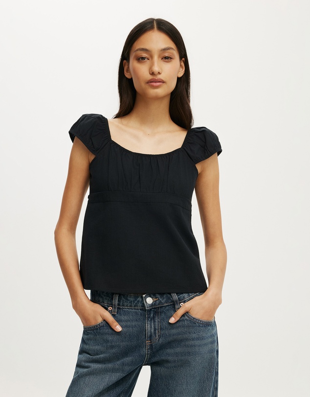 Cotton On - Tie Back Babydoll Top