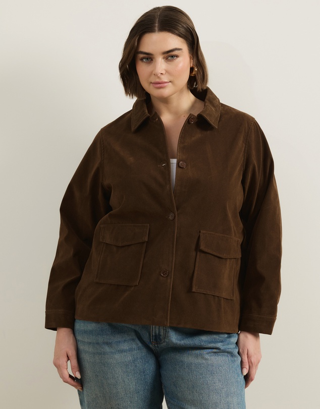 Atmos&Here Curvy - Nell Faux Suede Shacket