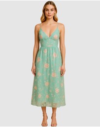 Romance by Honey and Beau - Lou V Neck Midi Dress