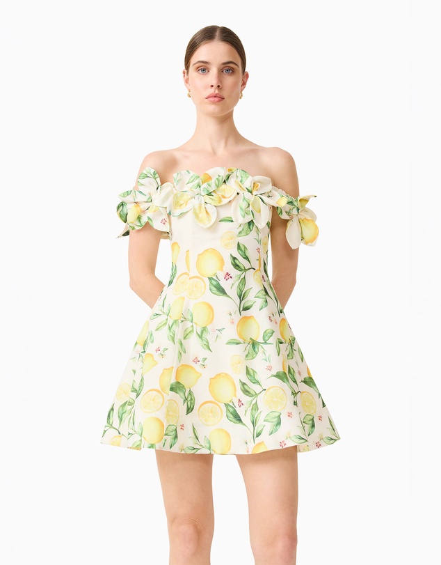 Elliatt - Hana Off The Shoulder Mini Dress In Yellowmulti