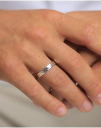 Kuzzoi - ICONIC EXCLUSIVE - Ring Men Band Organic Structured in 925 Sterling Silver