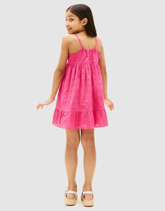Tommy Hilfiger - Broderie Anglaise Spaghetti Strap Dress - Kids