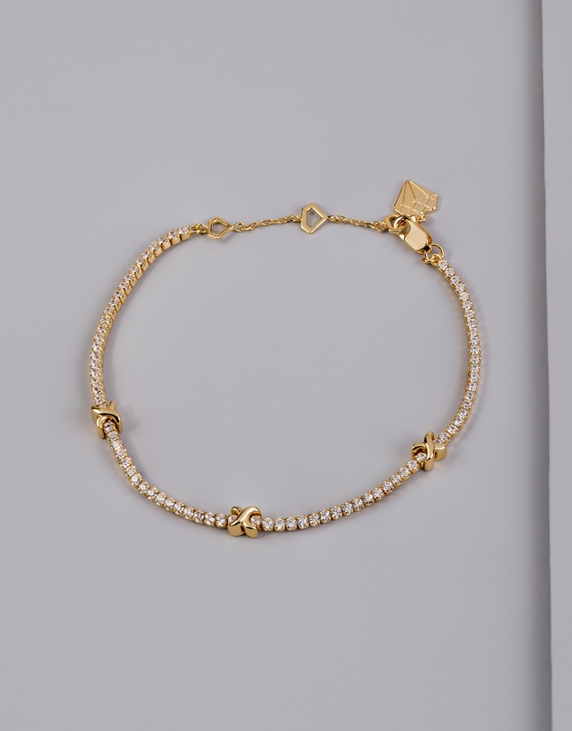 Wanderlust + Co - Pave 14K Gold Vermeil Petite Tennis Bracelet