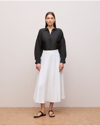 Trenery - Linen Silk Resort Shirt in Black