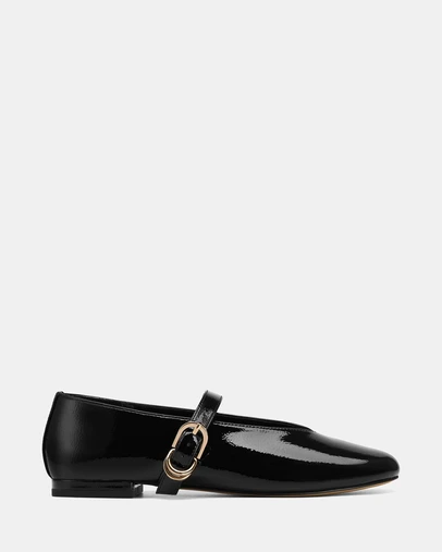 Wittner - Dakota Casual Flats Black Crinkle Patent