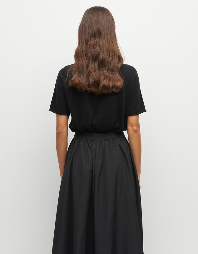 JH Lounge - JHL Crew T (Fine Cotton Cashmere) Black