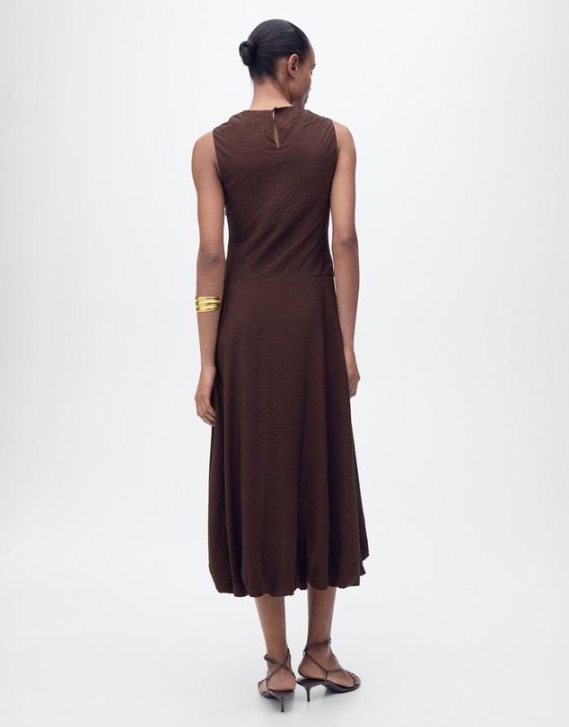 M.N.G - Terra Midi-Dress With Puffed Hem