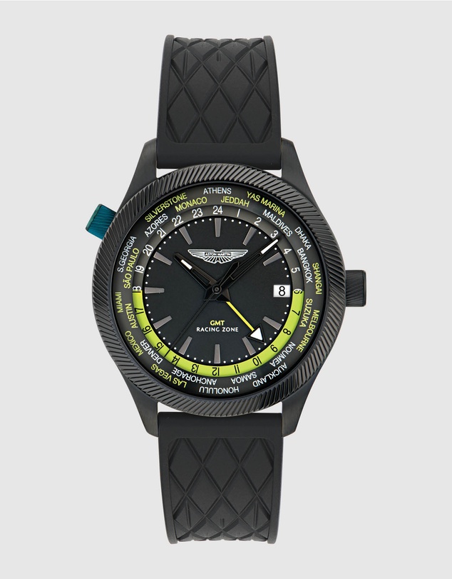 Aston Martin - GRZ IP Black Stainless Steel Black Silicone Watch