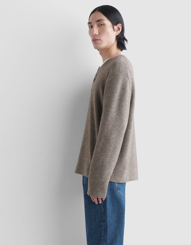 COS - Knitted Merino-Yak Henley Top