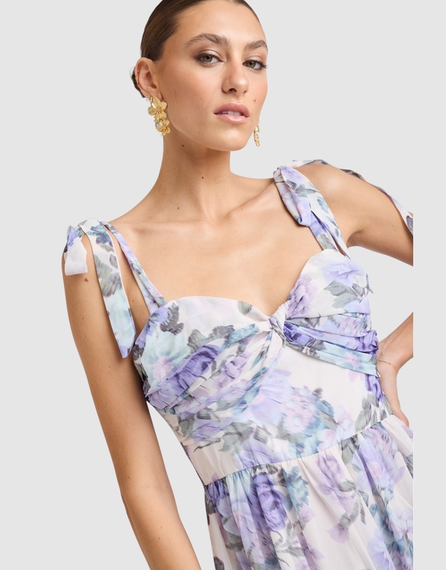 Honey and Beau - Fluerina Twist Front Midi Dress