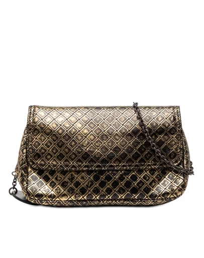 Pre-Loved by Azura Reborn - Pre-Loved Metallic Calfskin Intrecciomirage Chain Flap Crossbody