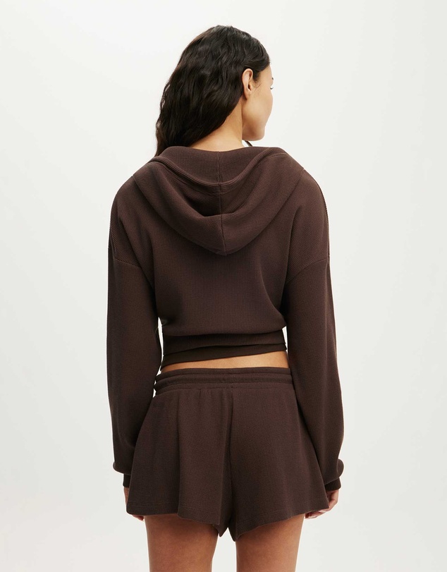 Cotton On Body - Off Duty Waffle Cropped Hoodie