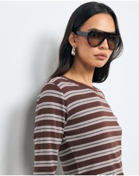 AERE - Zara Stripe Long Sleeve T-Shirt