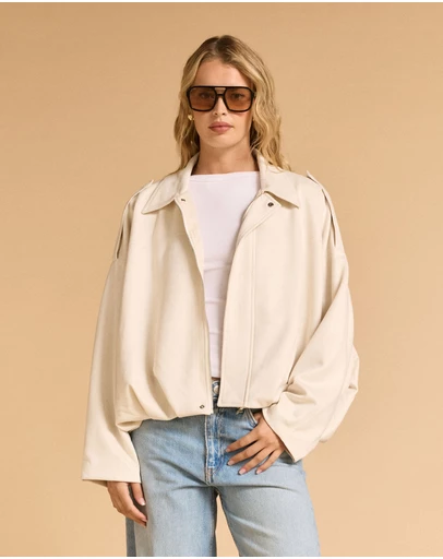 MVN - Faux Suede Bomber Jacket