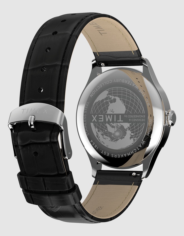 TIMEX - Waterbury Classic 39mm Crocodile Grain Leather Strap Watch