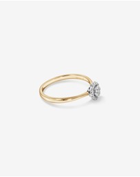 Michael Hill - 0.10 Carat TW Round Cluster Diamond Promise Ring in 10kt Yellow and White Gold