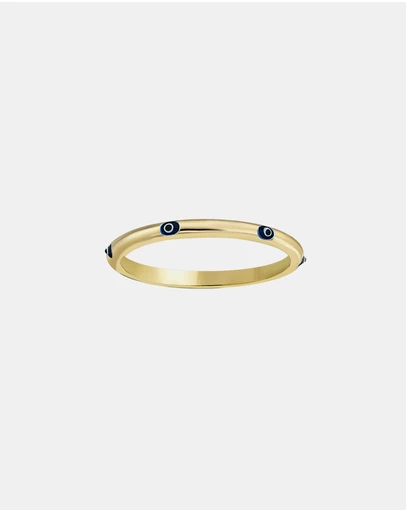Zoe Olivia - 9K Gold Evil Eye Stacker Ring