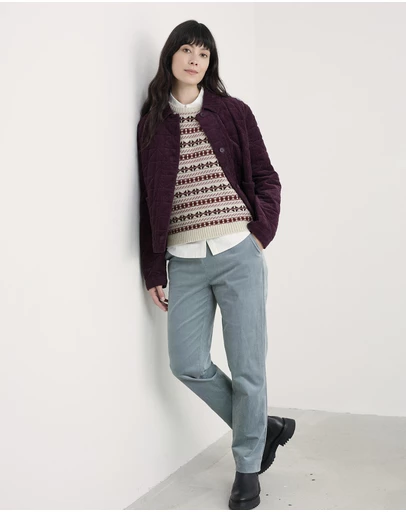Seasalt - Seasalt Cornwall Purple Lemon Porch Fair Isle Knitted Vest