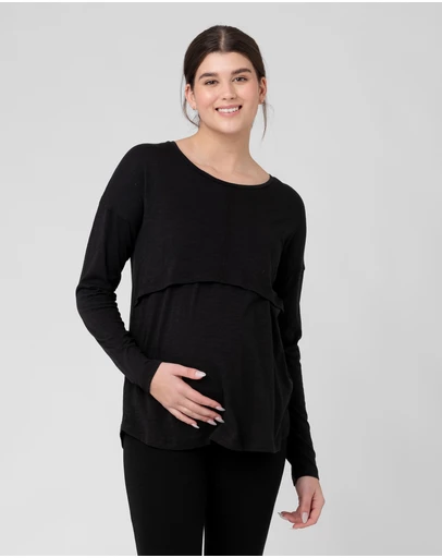 Ripe Maternity - Richie Long Sleeve Nursing Tee