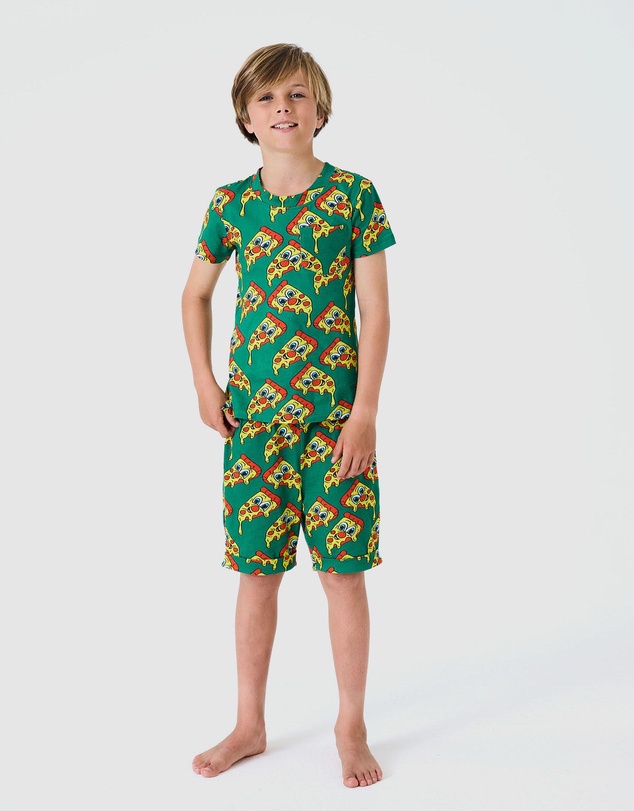Kip&Co - Mozzarella Organic Cotton Short Sleeve Tee and Shorts Pyjama Set - Kids-Teens