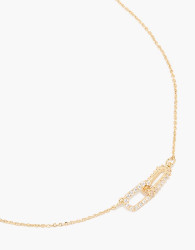 Lovisa - Gold Plated Brass Cubic Zirconia Dainty Link Pendant Necklace