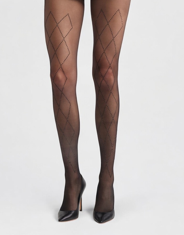 High Heel Jungle - Richie Diamond Crystal Tights - Black/ Crystal