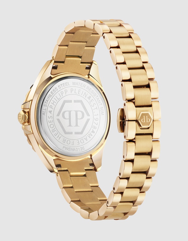 Philipp Plein - Philipp Plein Heaven 34mm Green Dial Recycled Gold-Tone Stainless Steel Bracelet Watch
