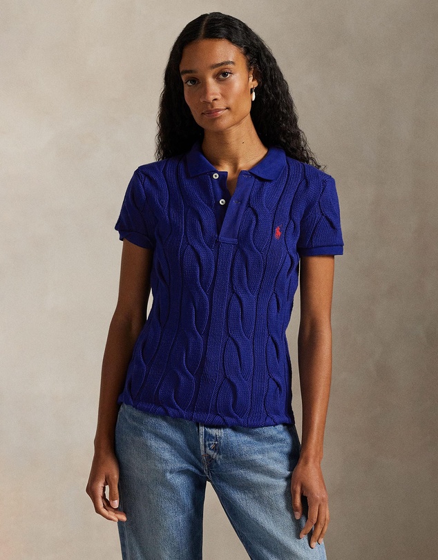 Polo Ralph Lauren - Cable-Knit Cotton Polo Shirt - The ICONIC Exclusive