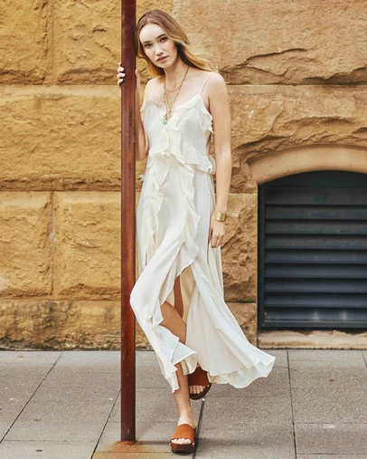 Belle & Bloom - Take Me Away Maxi Ruffle Sundress