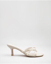 RAID - Ginni heeled mules with bow in Cream