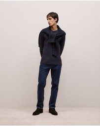 Trenery - Cotton Henley in Navy