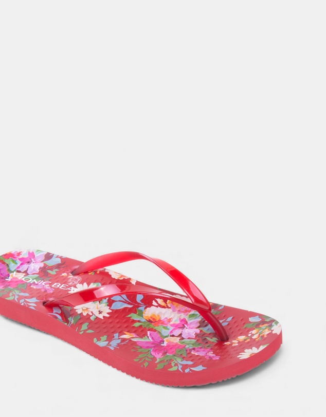 Vionic - Noosa Print Toe Post Sandal - Red Floral