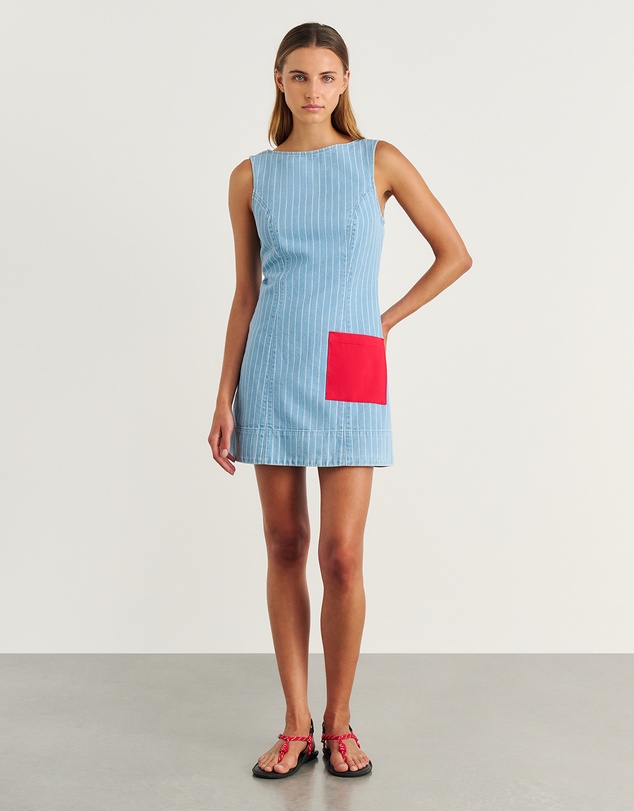 Jag - Nfw Stripe Denim Shift Dress