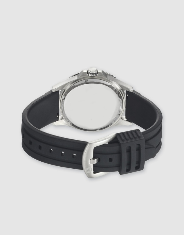 Maxum - Prince Black Dial & Silicone Band & Silver Tone Case