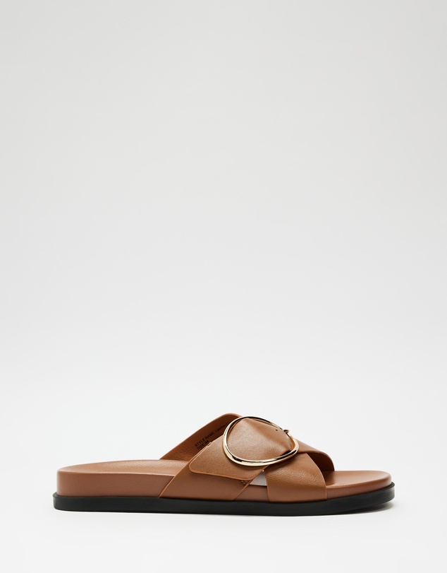 AERE - Leather Crossover Footbed Slides