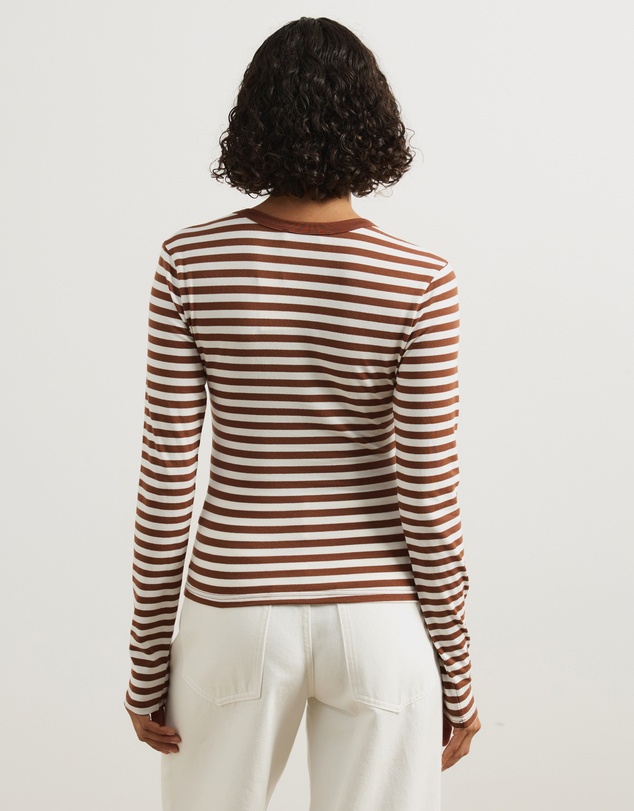 Atmos&Here - Deep V-Neck Long Sleeve T-Shirt