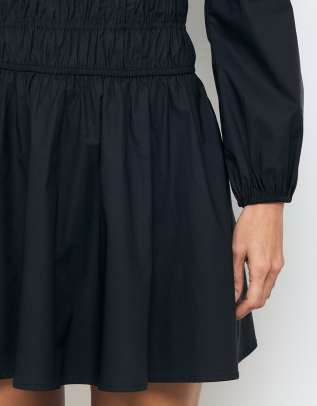 AERE - Runa Shirred Waist Long Sleeve Mini Dress