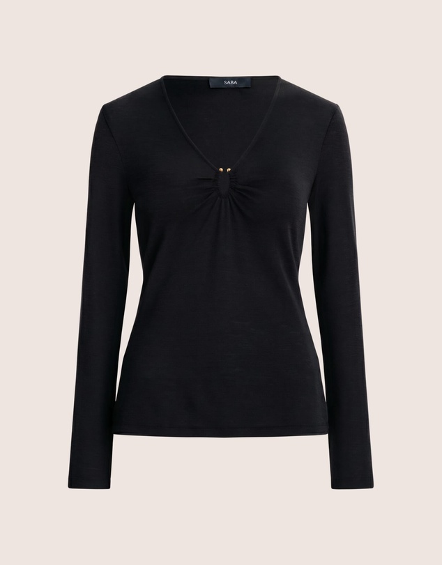 SABA - Coco Wool Ruched Long Sleeve Top