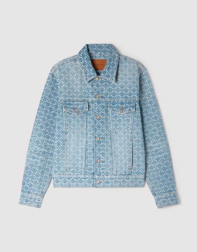 Sandro - Cross Sanded Trucker Denim Jacket