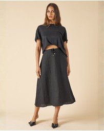 CAMIXA - Maddie Linen Midi Skirt