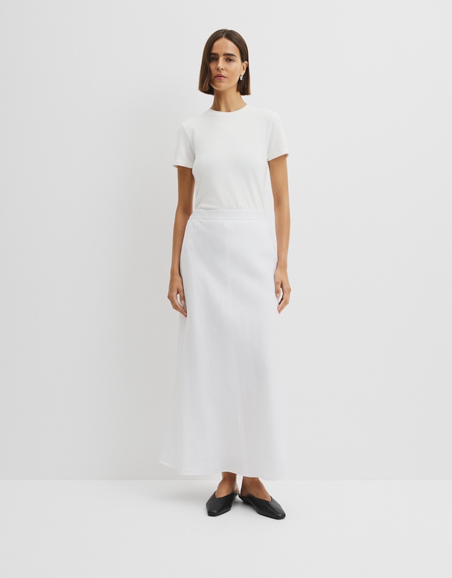 Country Road - Organically Grown Linen Pull On Midi Skirt