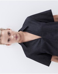 UNISON - Collared Denim Popover