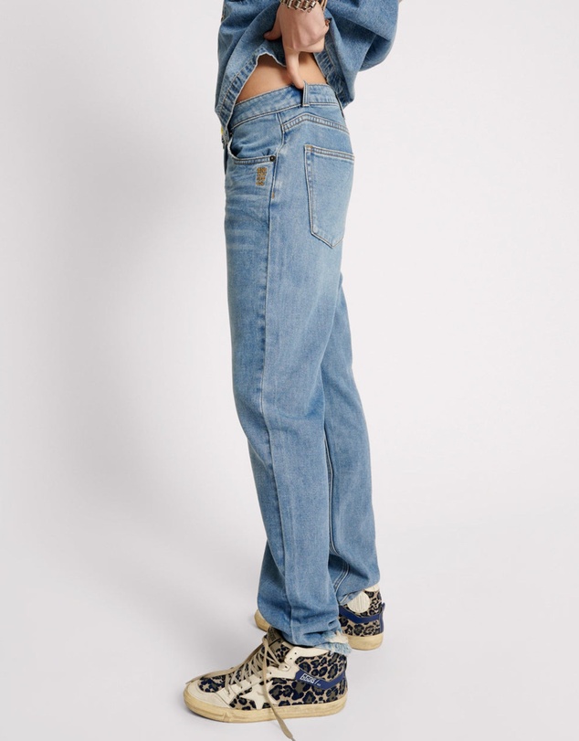 ONE TEASPOON - Blue Rapture Truckers Low Waist Straight Leg Denim Jeans