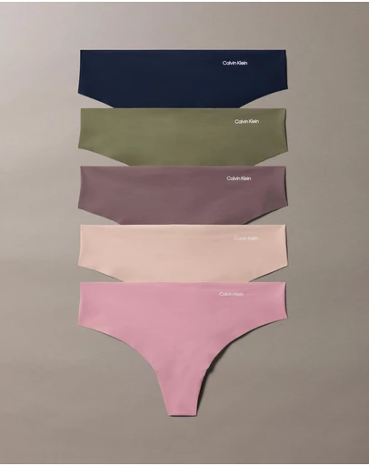 Calvin Klein - 5-Pack Invisibles Microfiber Stretch Thongs