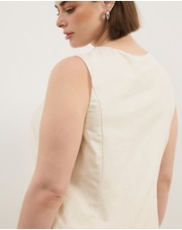 Atmos&Here Curvy - Heidi Linen Longline Vest