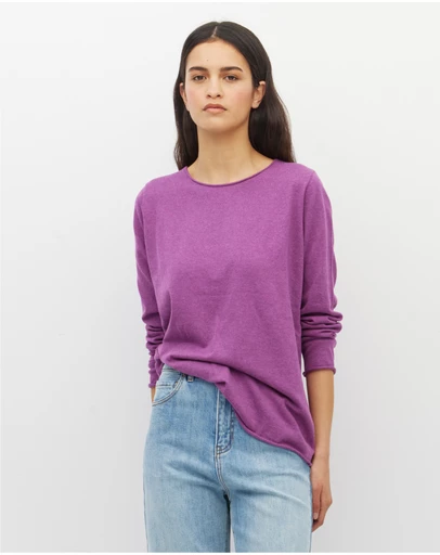 JH Lounge - JHL Crew L/S T (Fine Cotton Cashmere) Iris Marle