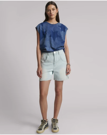 ONE TEASPOON - Kinks Mid Waist Long Length Denim Shorts - Le Surf