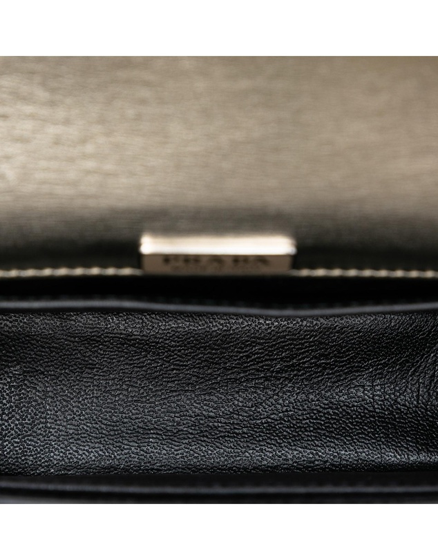 Pre-Loved by Azura Reborn - Pre-Loved Saffiano Trimmed Metallic Vitello Cahier Bag